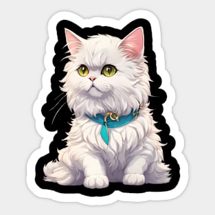 White Persian Cat Sticker